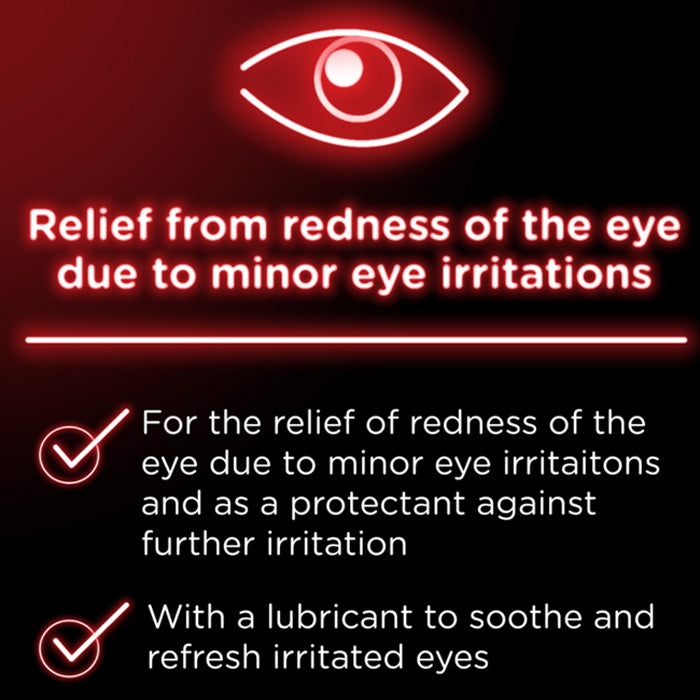 Relief from redness of the eye due to minor eye irritation.