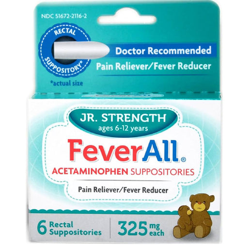 Feverall Acetaminophen 325mg Pain Relief Suppositories
