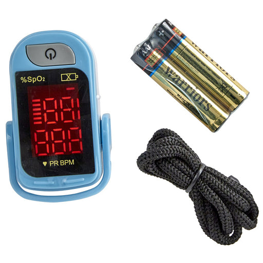 Finger Pulse Oximeter with LED display for precise oxygen level and heart rate monitoring, supporting cardiovascular health.