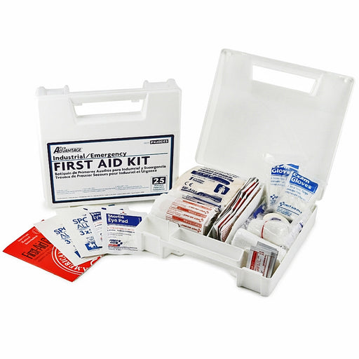 First Aid Kit with 158 Pieces of Medical Supplies, Meets Federal OSHA Regulations