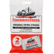 Fisherman's Friend Original Extra Strong Menthol Cough Suppressant Lozenges 40 Count for fast relief.