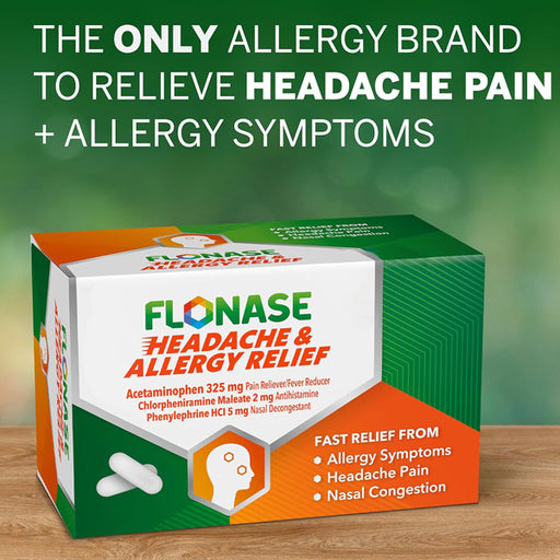 Flonase Headache and Allergy Relief is the only brand that relieves headache pain and reieves allergy sypmtoms at the same time.