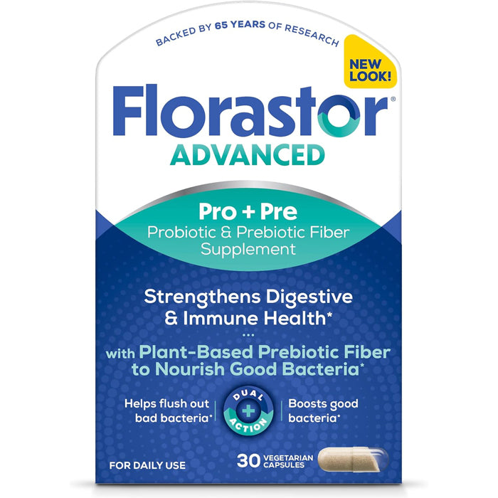 Florastor Advanced Pro+Pre Daily Probiotic and Prebiotic Fiber Supplem   Mountainside Medical