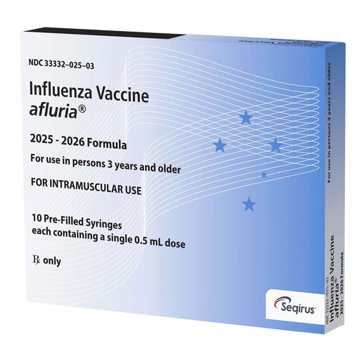 Flu Vaccine 2025-2026 AFLURIA Trivalent Influenza Vaccine 0.5 mL x 10 Syringes