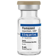 Flumazenil Injection vial for benzodiazepine overdose reversal, sedation management, and emergency consciousness restoration in patients.