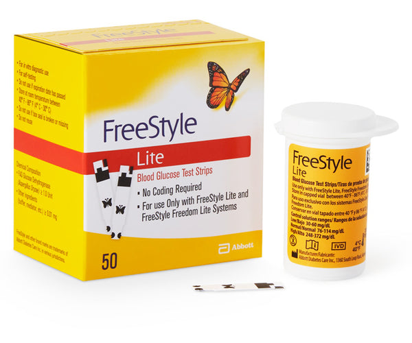 FreeStyle Lite Blood Glucose Test Strips Abbott 99073070822 ...