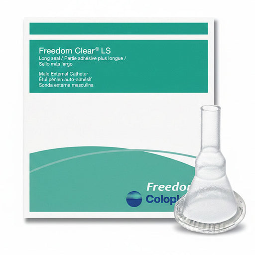 Freedom Clear LS Silicone Male External Catheter Self-Adhesive Seal Small-23mm Medium-28mm Intermediate-31mm Large-35mm X-Large-40mm