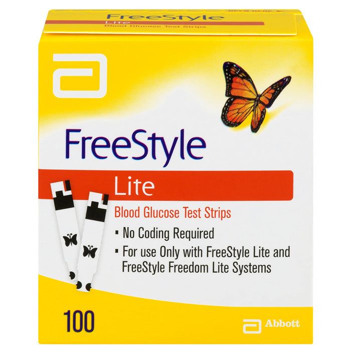 Freestyle Lite Blood Glucose Test Strips, 100 Count