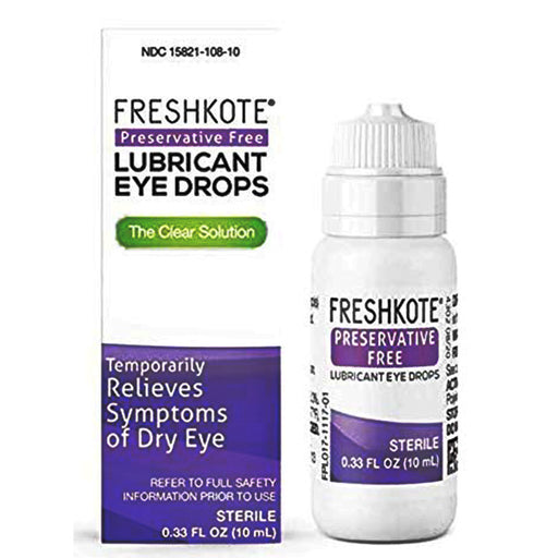 FreshKote Lubricant Eye Drops for Dry Eye Relief, Preservative Free