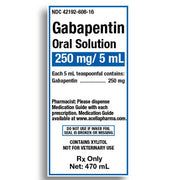 Box of Gabapentin Oral Solution 250mg/5 mL for nerve pain relief and seizure management, supporting overall neurological health.