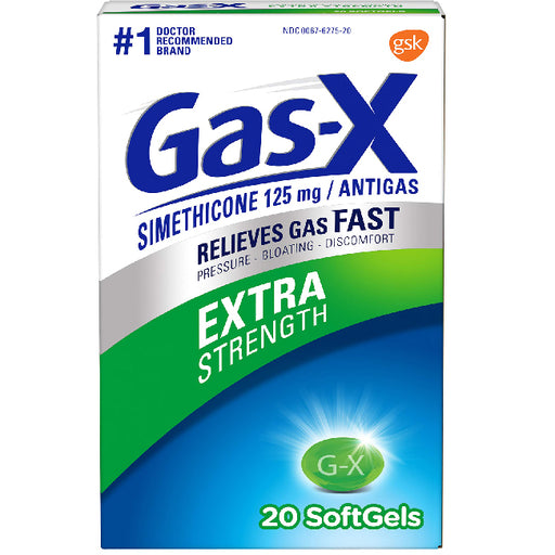 Buy Novartis Consumer Health Gas-X Extra Strength Softgels 125 mg Peppermint Flavor 20 Count  online at Mountainside Medical Equipment