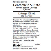 Gentamicin Sulfate in 0.9% Sodium Chloride IV Solution Bags Injection 120 mg in 100 mL VIAFLEX Plus Bags, 24/Case