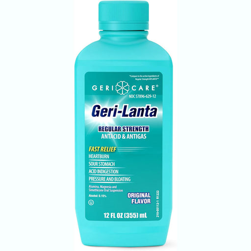 Geri-Lanta Antiacid & AntiGas Liquid, Regular Strength, Heartburn, Sour Stomach, Acid, & Bloating Relief 12 oz