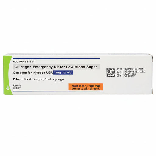 Glucagon Emergency Kit for Low Blood Suger, 1 mL Syringe, Lupin Pharma