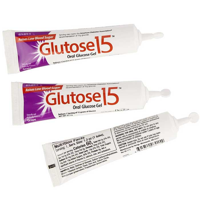Glutose 15 Oral Glucose Gel Grape Flavored Tubes