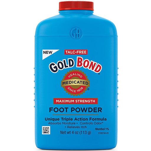 Gold Bond Medicated Foot Powder Max Strength 4 oz bottle