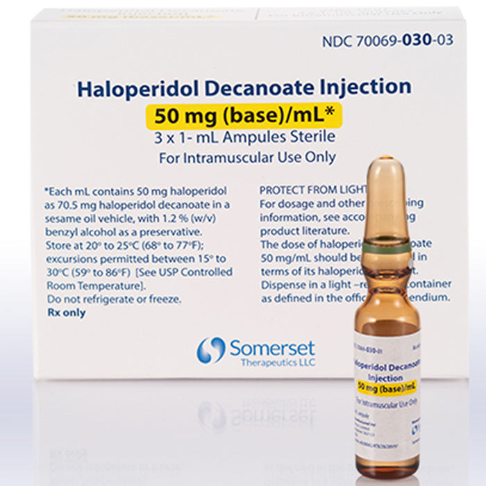 Haloperidol Decanoate Injection 50 mg Ampoule Vials, 3/Pack -Somerset ...