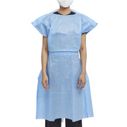 Halyard Patient Exam Gowns Blue Disposable One Size Fits Most