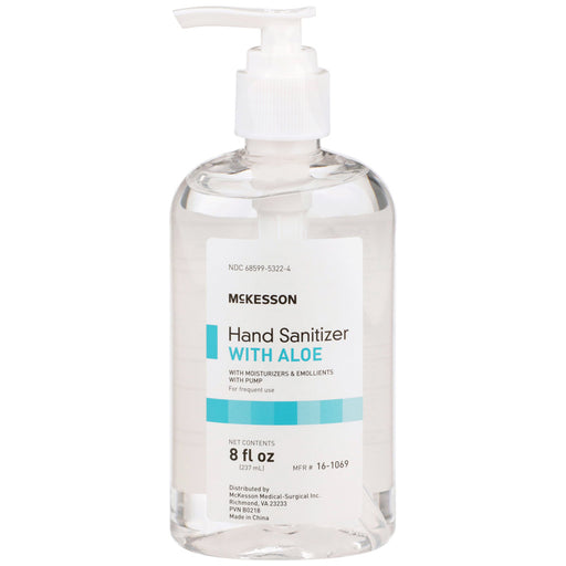Hand Sanitizer Gel with Aloe, Pump Bottle 8 oz McKesson