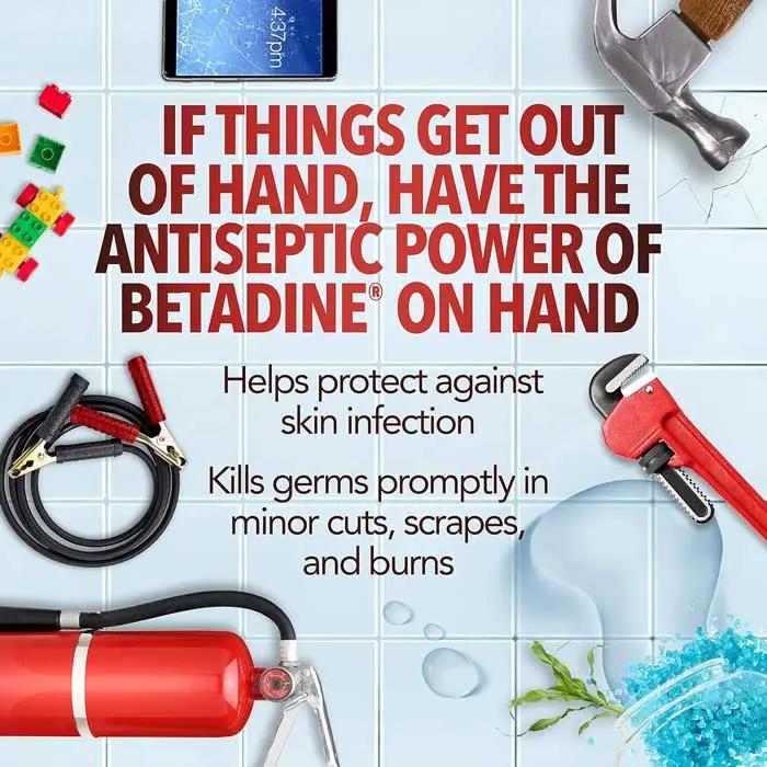 Help Protect against germs with Betadine First Aid Antiseptic Dry Powder Spray