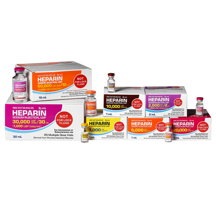 Heparin Sodium Porcine 5000 Units Injection 1 mL Multiple-Dose ...