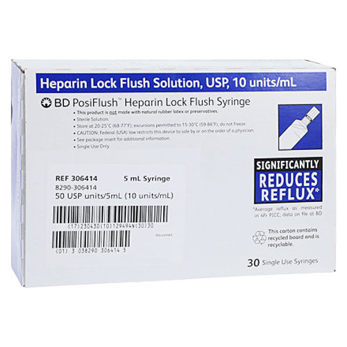 Heparin Lock Flush IV Flush Solution 10u/mL Prefilled Syringe 5 ml