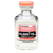 Heparin Sodium Injection 10000 Units for blood clot prevention and treatment of deep vein thrombosis and pulmonary embolism.