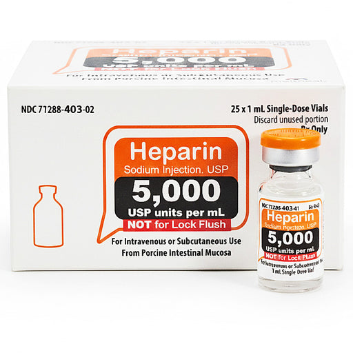 Heparin Sodium Injection 5000 Units Per 1 mL Single Dose Vials 1 mL by Meitheal Pharmaceuticals