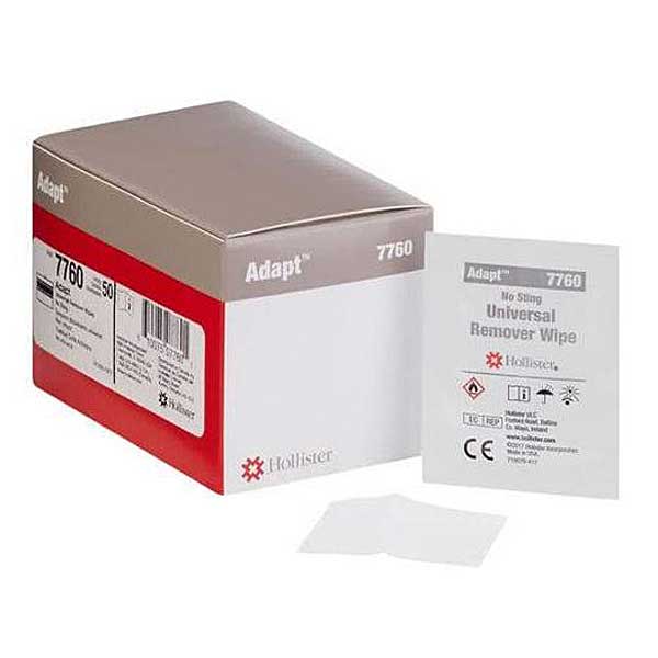 Adhesive and Ostomy Barrier Remover Wipes Hollister 7760, 50 Count