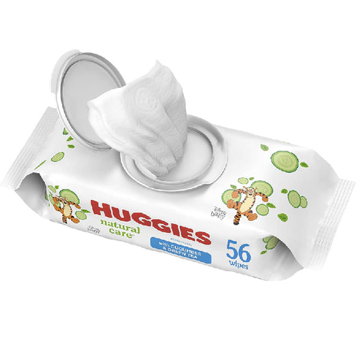 Kimberly Clark Huggies Natural Care Baby Wipes with Gentle Cucumber & Green Tea Scent Hypoallergenic 56 Count | Mountainside Medical Equipment 1-888-687-4334 to Buy