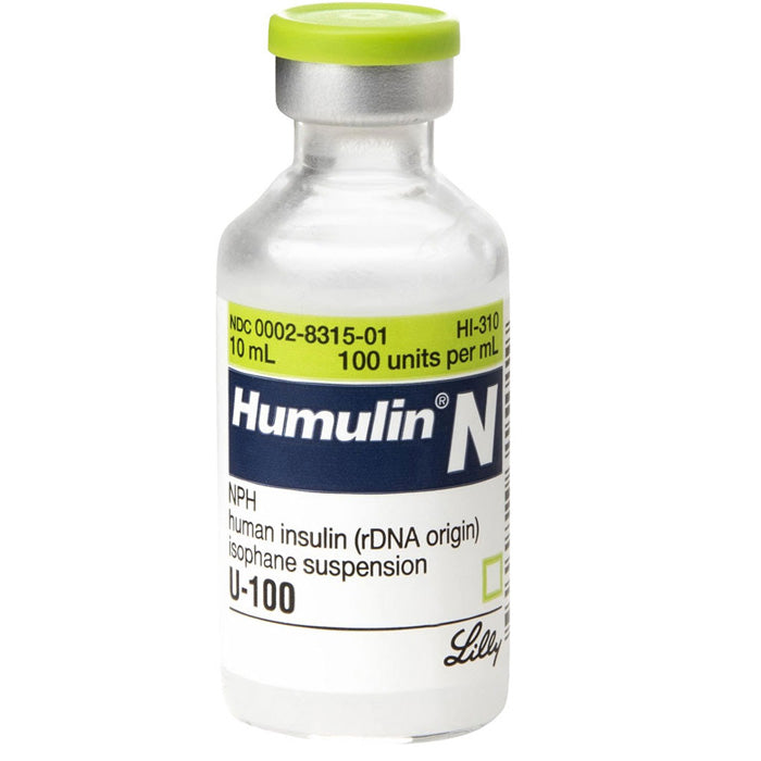 Buy Lilly Humulin-N Human Insulin Injection U-100 Multiple Dose Vial 10 mL **Requires Refrigeration  online at Mountainside Medical Equipment