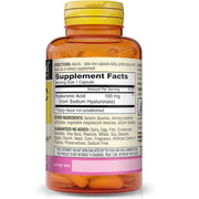 Supplement Facts Panel for Hyaluronic Acid 100 mg Joint, Hair, Skin Anti-Aging Supplement 