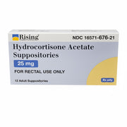 Hydrocortisone Acetate Suppositories 25 mg Rectal Use by Rising Pharmaceuticals. NDC: 16571-0676-21