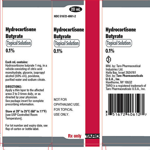 Hydrocortisone Butyrate 0.1% Solution 20 mL (RX) Default Title