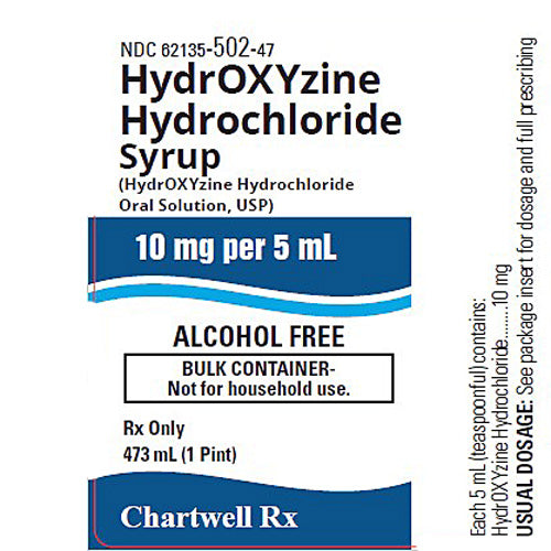 Hydroxyzine HCL Syrup Oral Solution 10 mg/mL Alchol Free 473 mL 