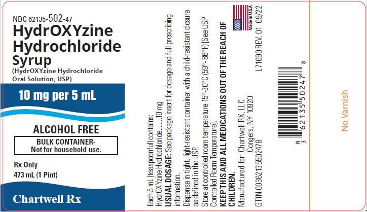 Full drug facts label for Hydroxyzine HCL Syrup Oral Solution 10 mg/mL