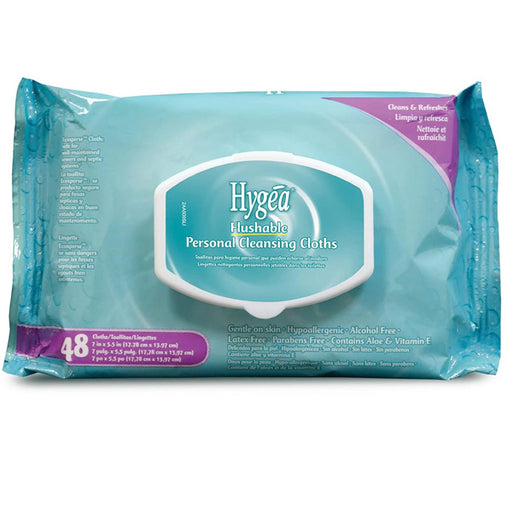 Hygea Flushable Personal Cleansing Cloth Wipes