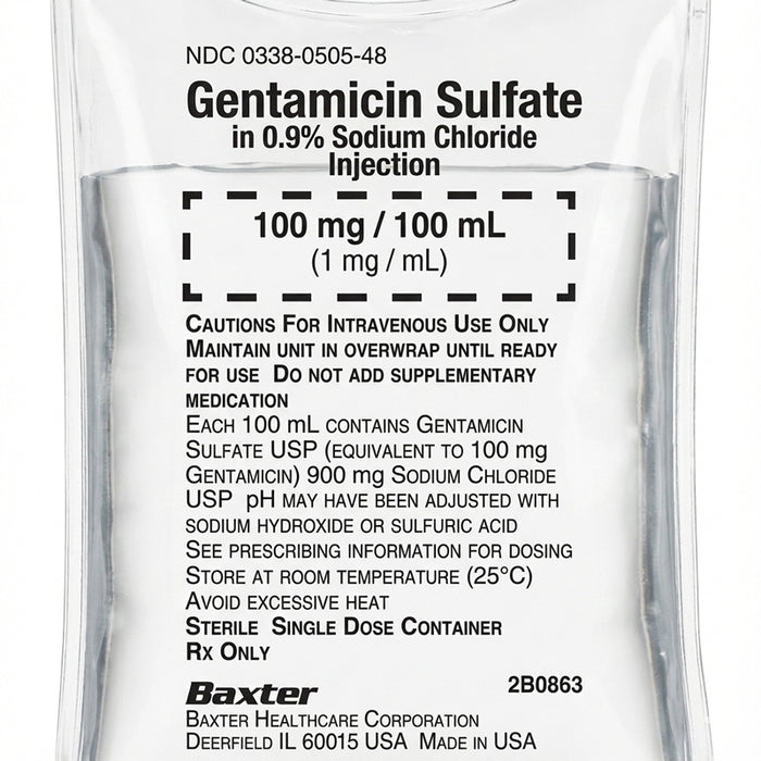 IV Bags, Gentamicin Sulfate in 0.9% Sodium Chloride IV Solution Bags