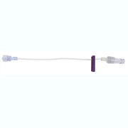 IV extension set with pressure rotating adapter, small bore 7-inch tubing, clear filter, purple connector, used for pressure infusion therapy in medical settings - SKU: INS1247363