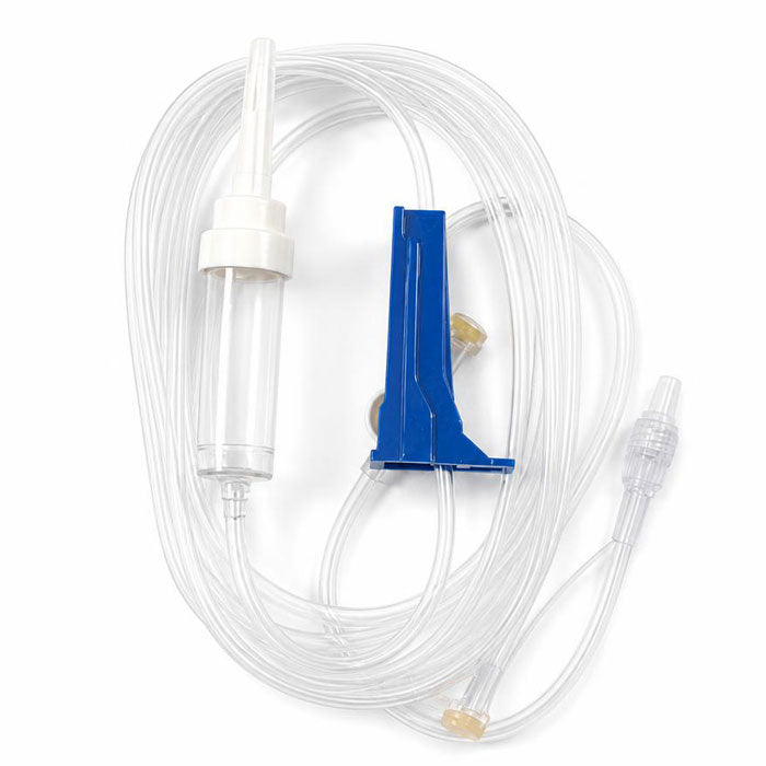 IV Set 15 Drop, Lock/Slip, 2 Injection Site, Roller Clamp, 2 Occlusion Clamps 105 inch