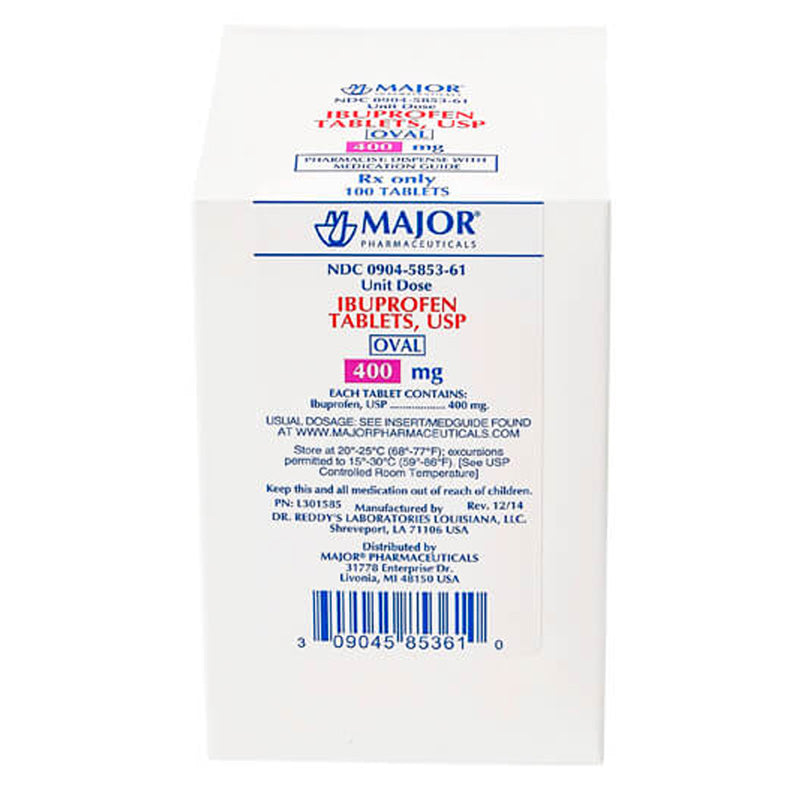 Ibuprofen Unit Dose Tablets 400 mg 10 Per Pack x 10/Box — Mountainside