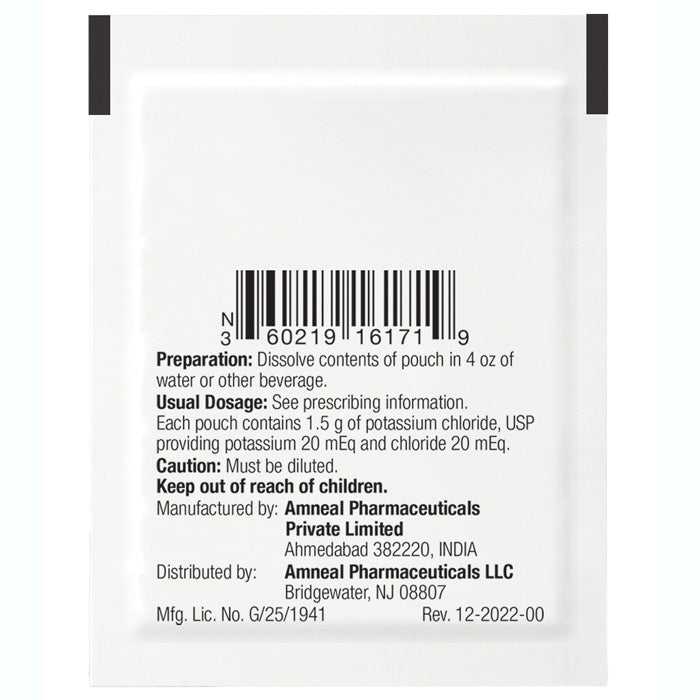 Instructions for Potassium Chloride for Oral Solution Powder 20 mEq Single-Dose Packets
