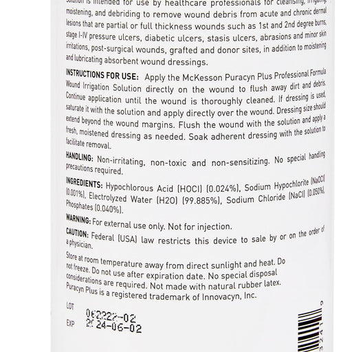 Instructions for Puracyn Plus Antimicrobial Wound Irrigation Solution