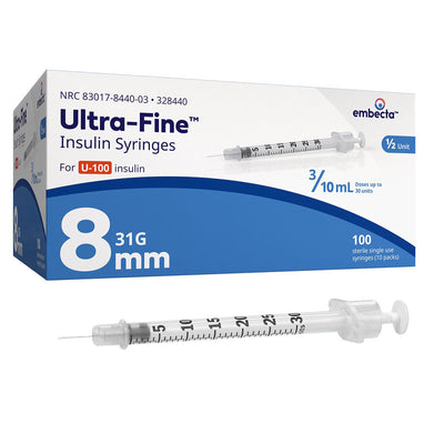 Insulin Syringe 31 Gauge 5_16 inch Embecta Medical