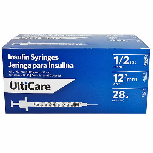 Insulin Syringes 28 gauge x 1/2" by Ulticare