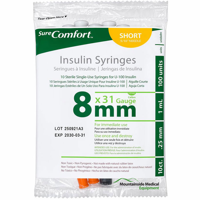 Insulin Syringes 31 gauge for peptide injections like NAD+ Injections.