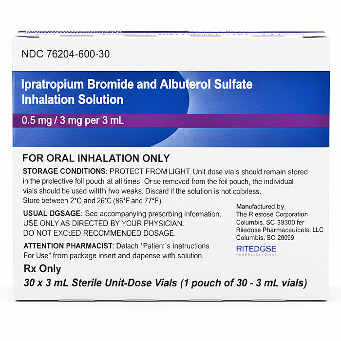 Ipratropium Bromide and Albuterol Sulfate 0.5 mg 3 mg by Ritedose Pharmaceuticals