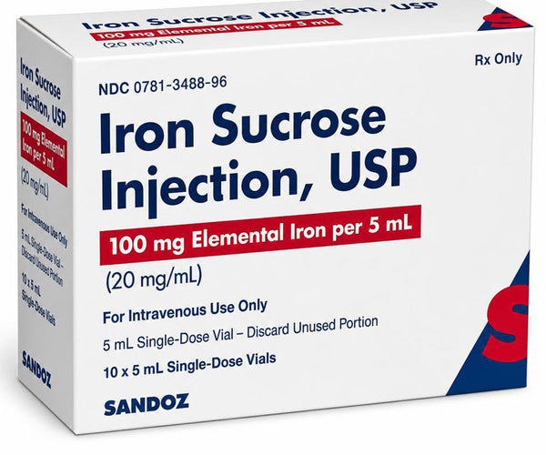 Iron Sucrose Injection 100 mg Elemental Iron per 5 mL Single-Dose 5 mL ...
