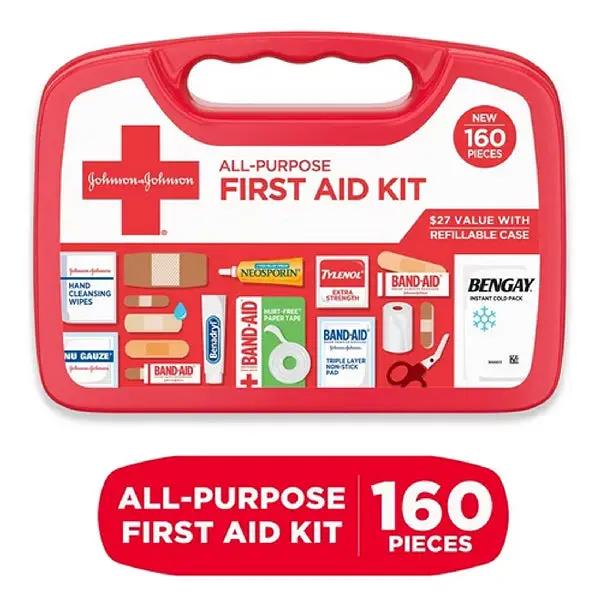 Johnson & Johnson Johnson & Johnson First Aid Kit 160 Pieces | Buy at Mountainside Medical Equipment 1-888-687-4334
