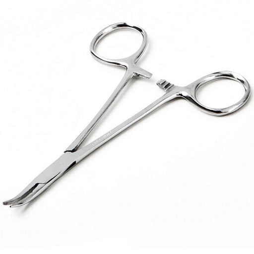 Kelly Forceps 5 1/2", Curved Tip for clamping blood vessels, tissue grasping, and surgical procedures.